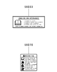 Kawasaki Fr651v-As08 Engine Labels Diagram and Parts List for XT2-LX46KW (Carb-13WFA1CT210)(2015) Cub Cadet Lawn Tractor